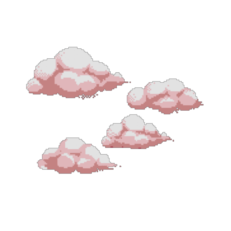 Розовые облака на прозрачном фоне