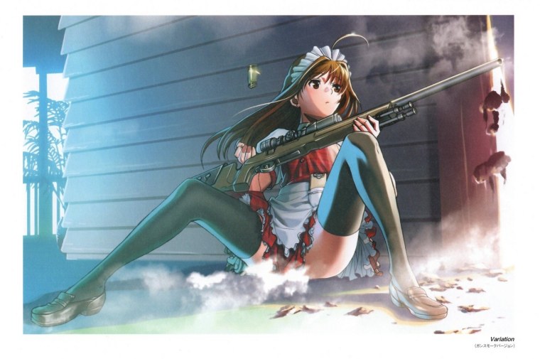 Девушка с оружием арт