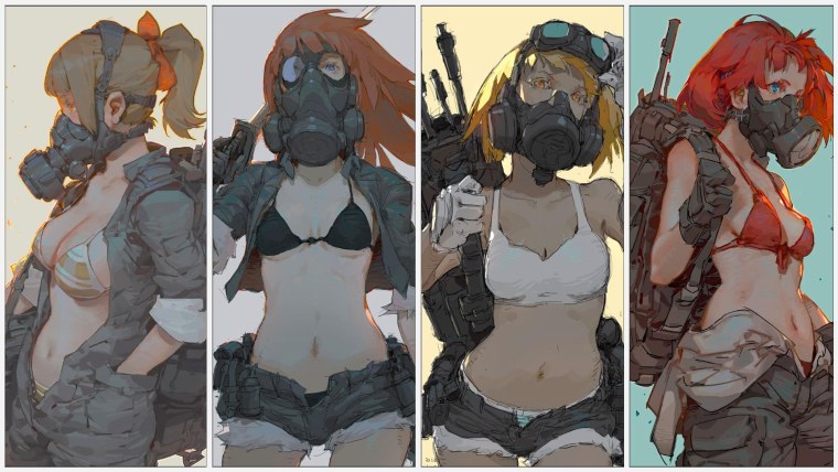 Девушка с автоматом арт