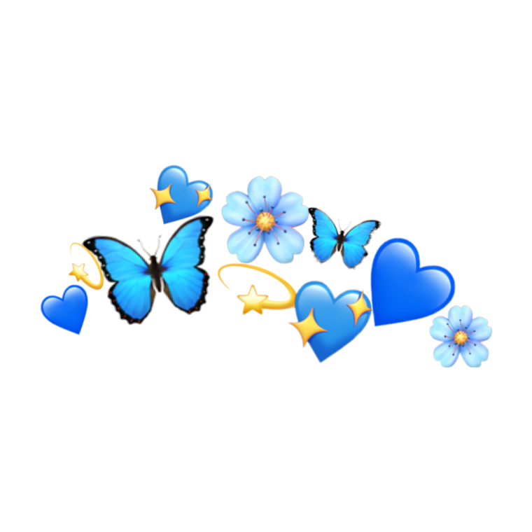 Синие сердечки над головой