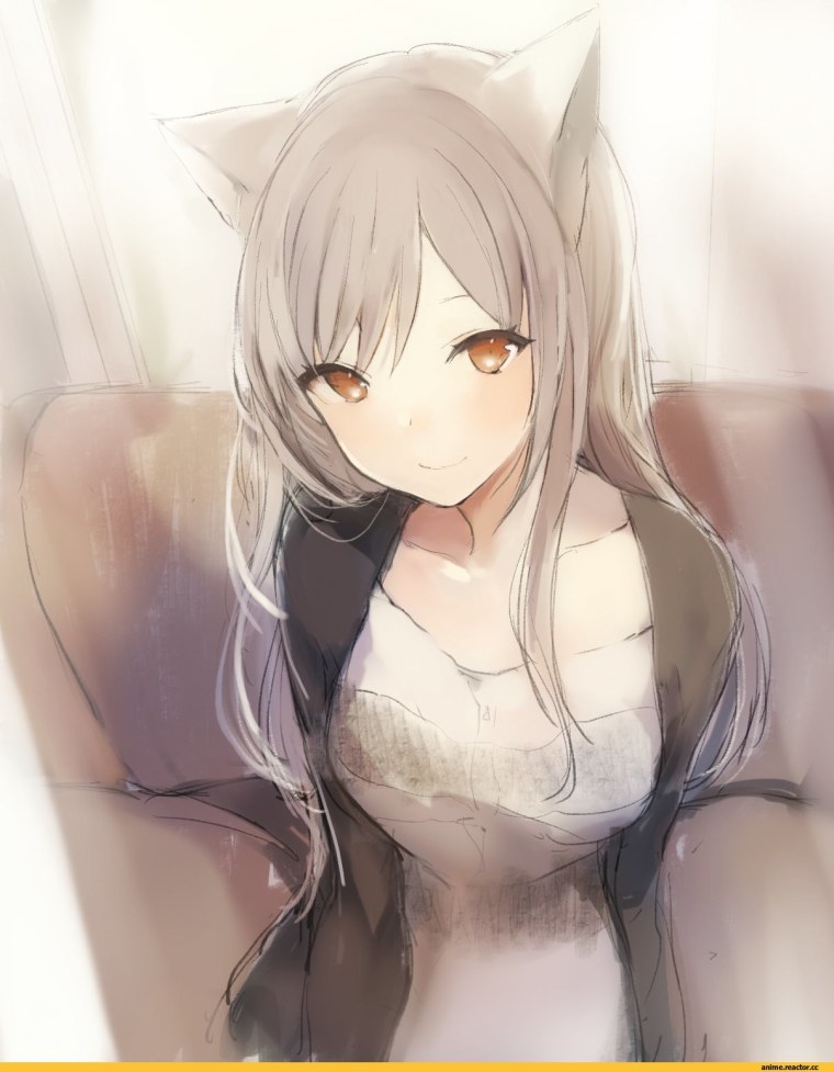 Lpip неко с белыми волосами