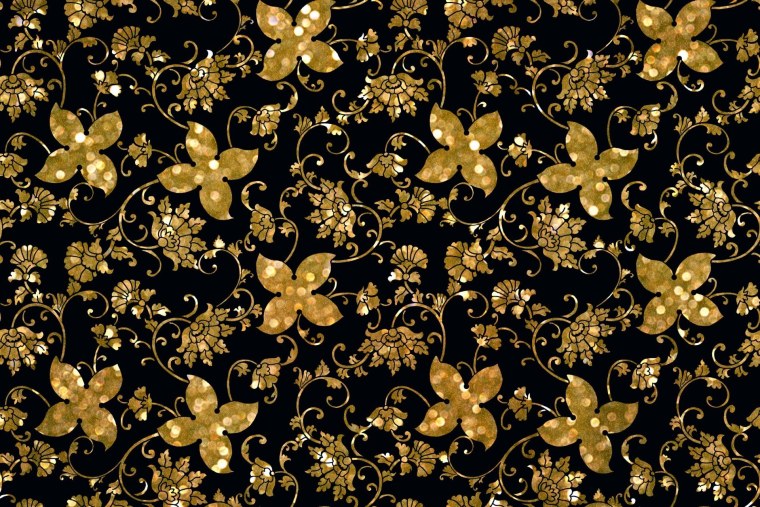 Золотые вензеля на черном фоне