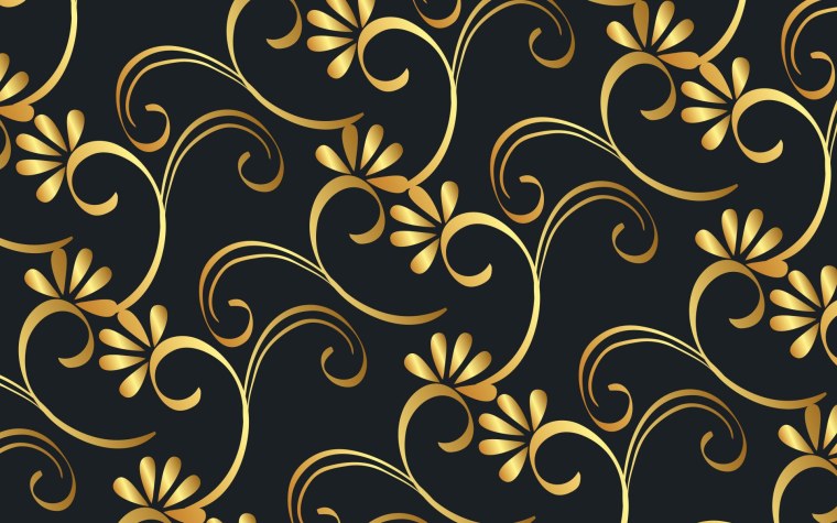 Обои черные с золотом