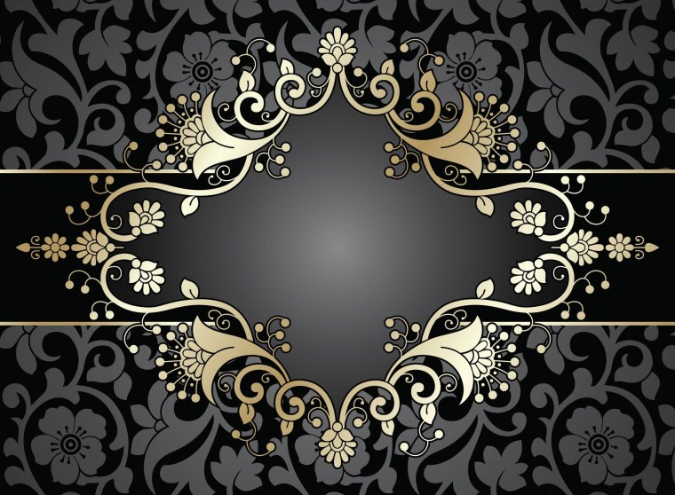 Черный фон с золотыми узорами