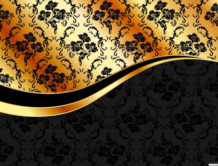 Черный фон с золотыми узорами