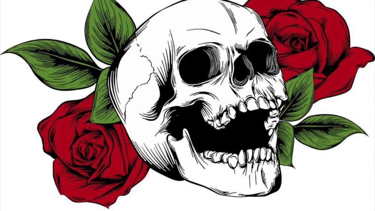 Фон Готический с черепами