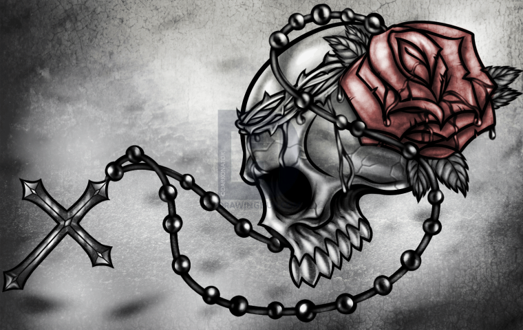 Череп в цветах