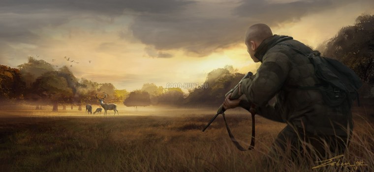 Много оружия у охотника