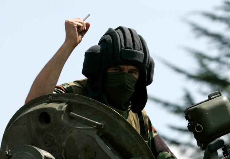 Солдат в шлемофоне