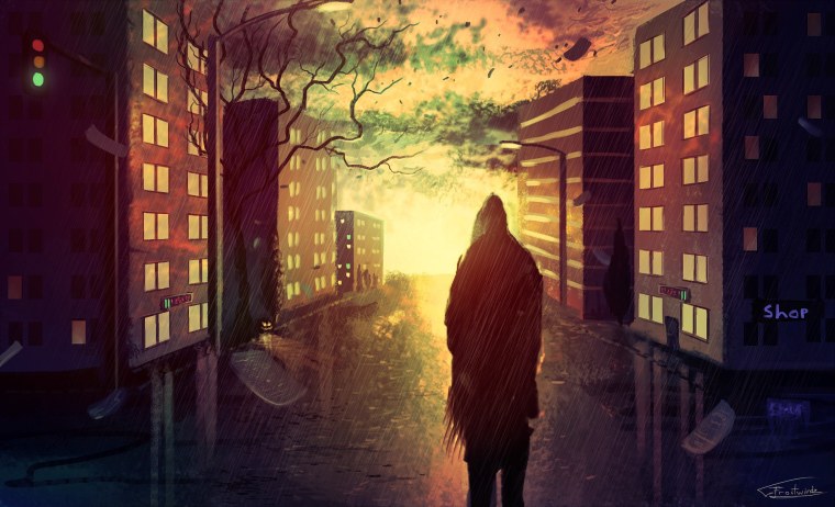 Одинокий грустный мужчина