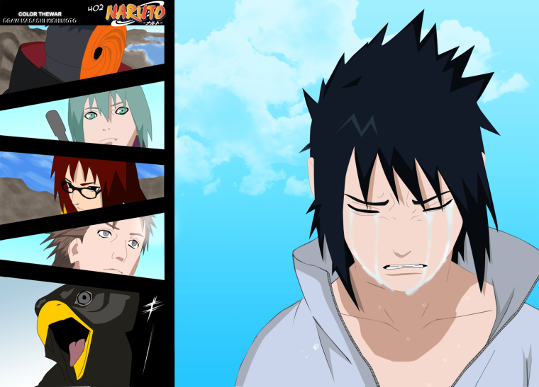 Саске плачет