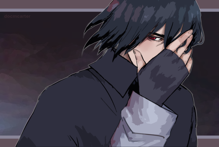 Саске Учиха грустный арт