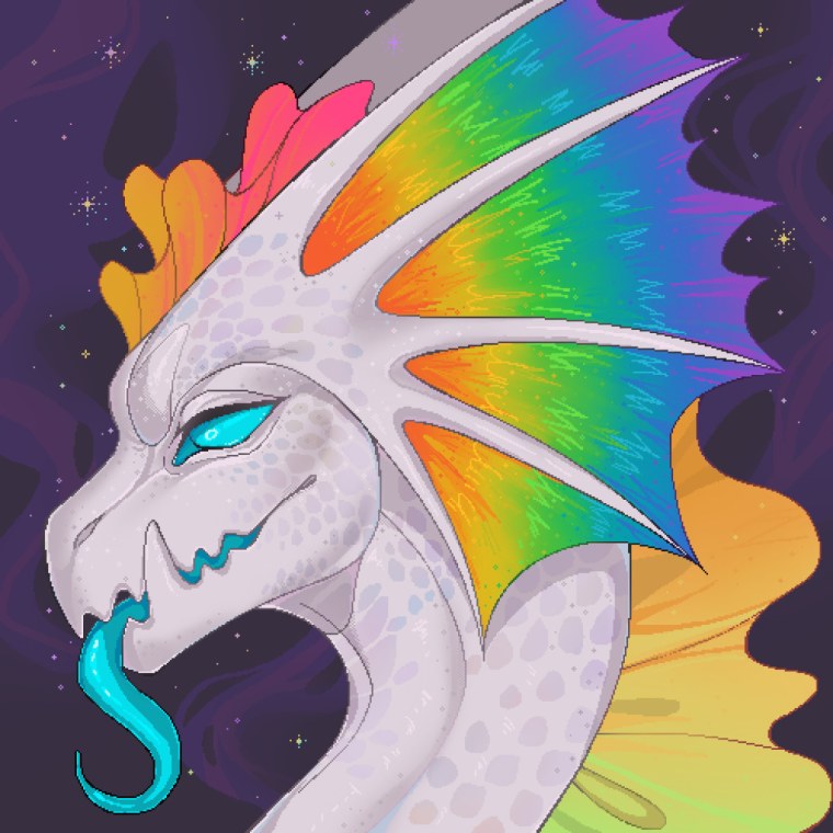 Радужный дракон арт