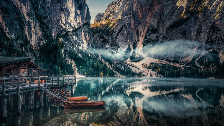 Озеро Брайес Италия картина HD