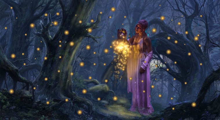 Ночной сказочный лес