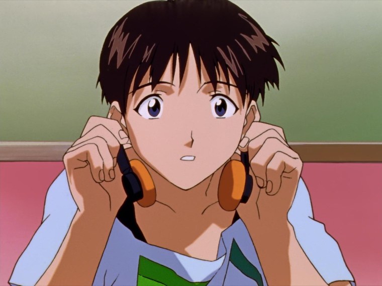 Синдзи Икари в наушниках