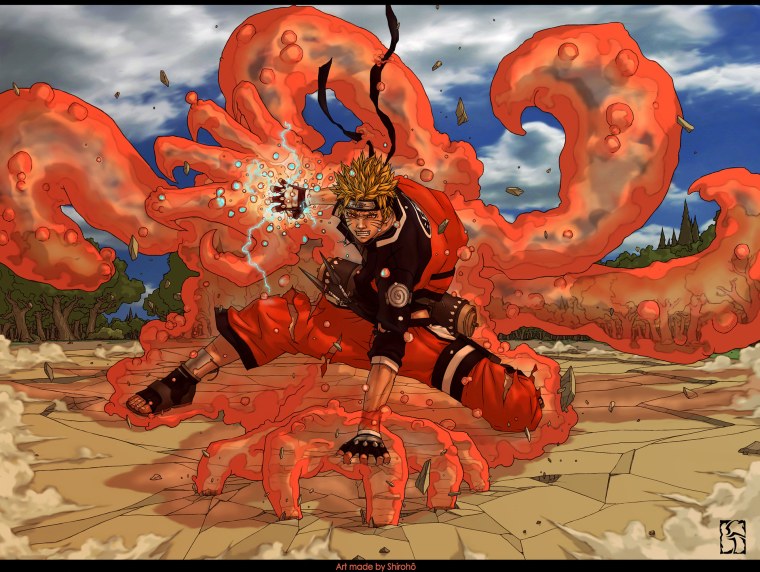 Наруто в режиме отшельнимк