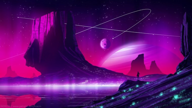 Ретровейв пейзаж