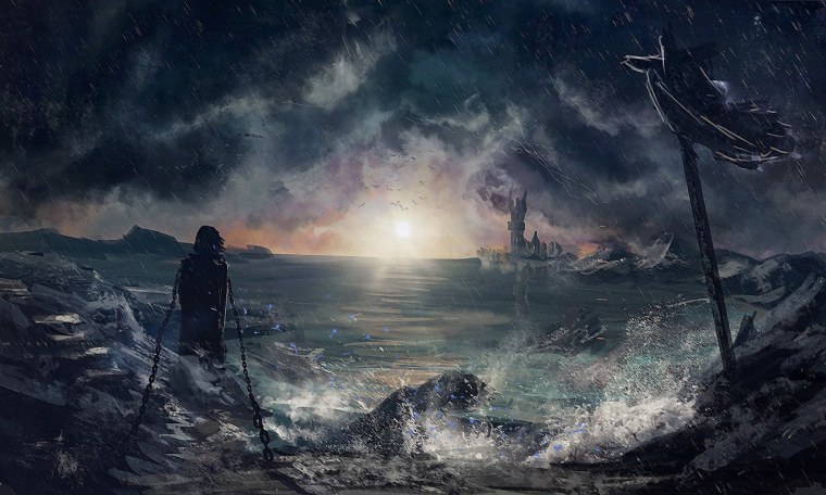 Море шторм арт