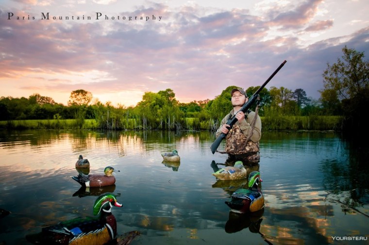 Картина охотник с собакой