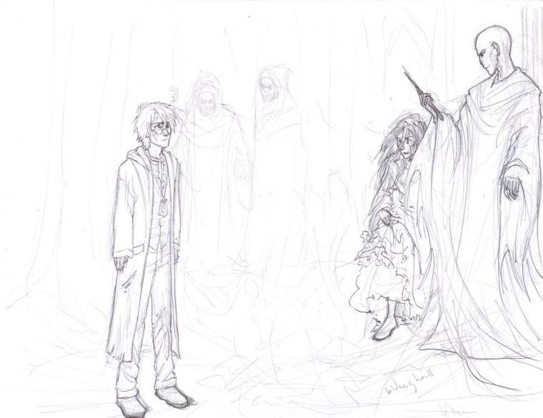 Гарри Поттер раскраска Гарри и Воландеморт