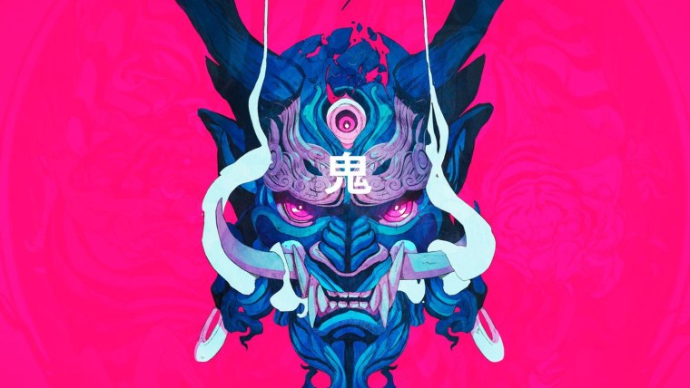 Маска демона фиолетовая