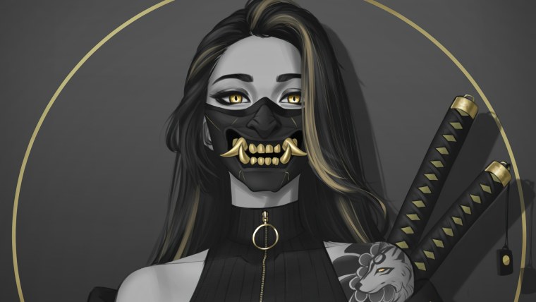 Oni Mask Samurai girl