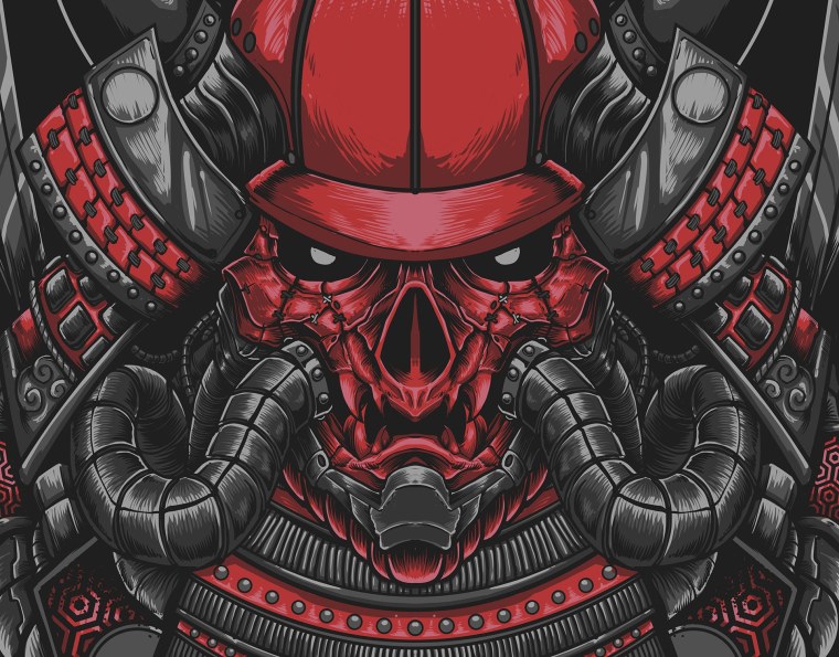 Ронин Самурай киберпанк Tattoo