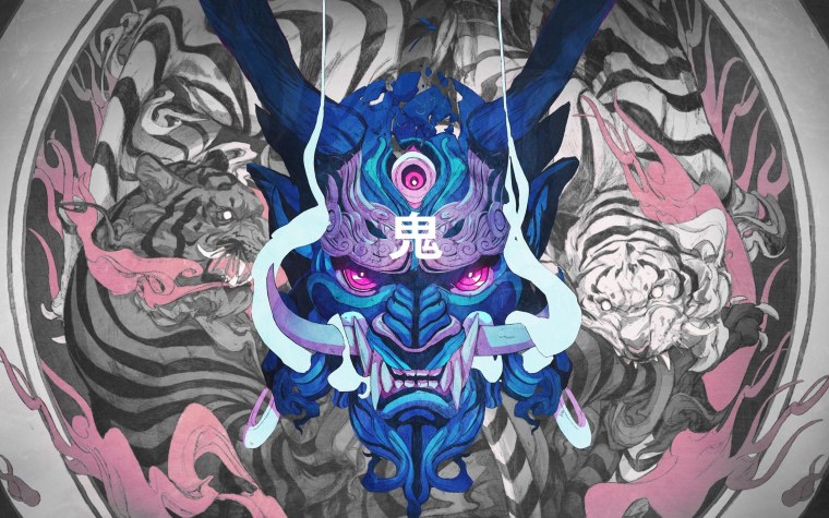 Маска Ханья киберпанк