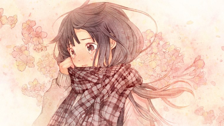 Девушка в шарфе арт