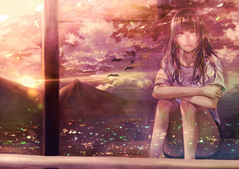 Аниме девушка грусть