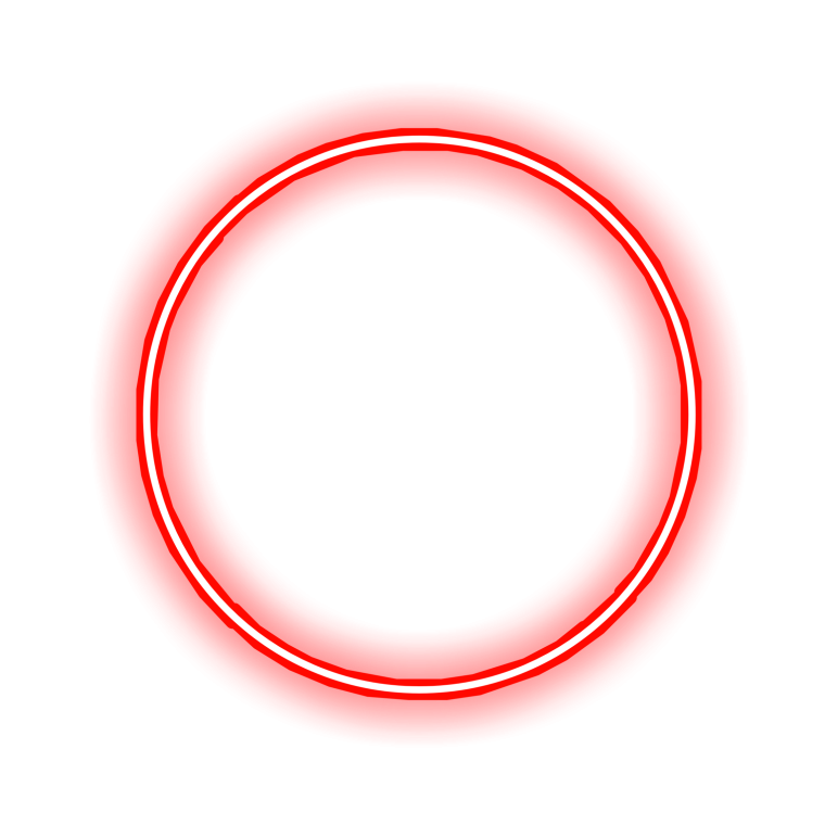 Неоновый круг на прозрачном фоне