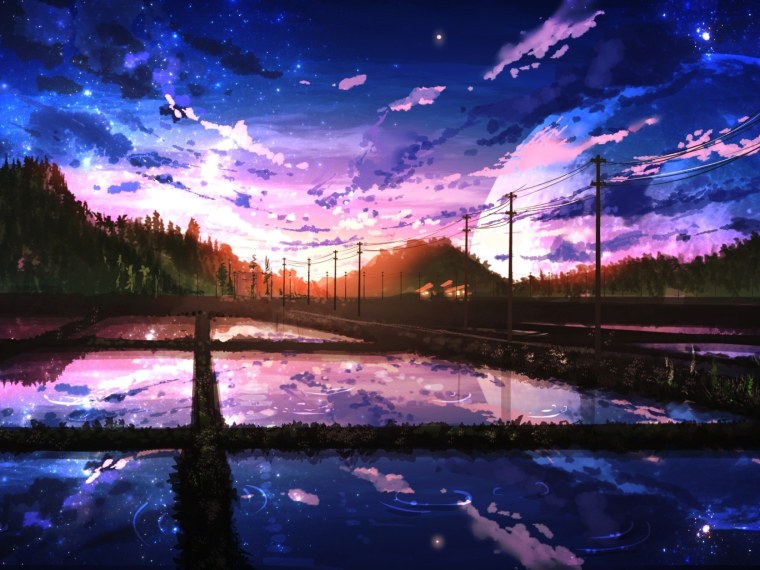 Красивые аниме пейзажи