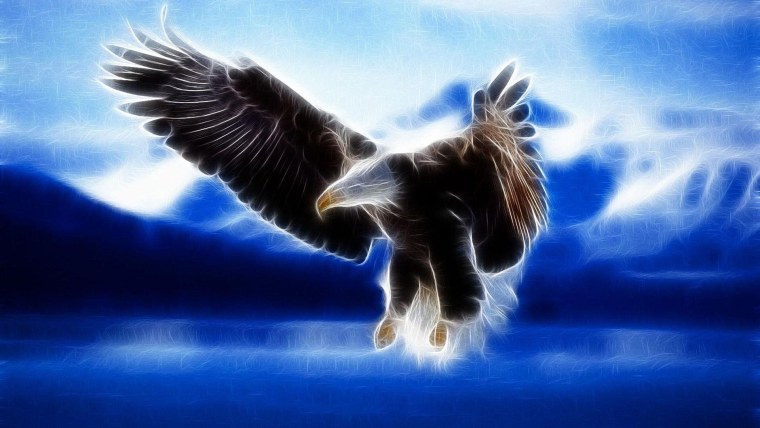 Орел на синем фоне