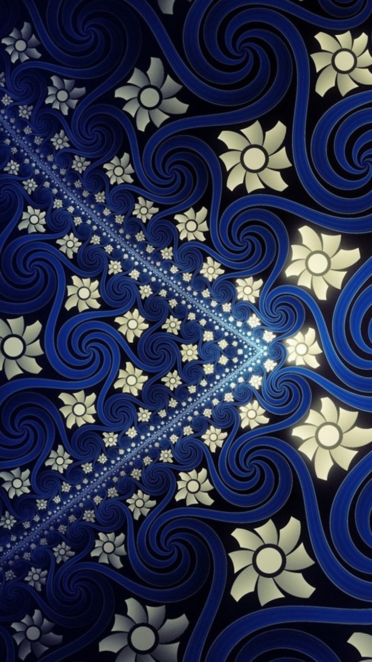 Золотой орнамент на синем фоне