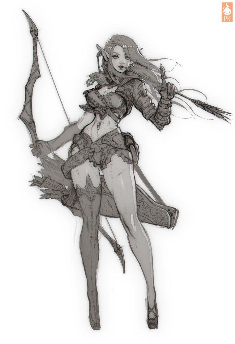 Референсы персонажа с луком