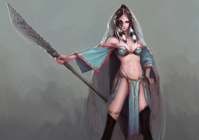 Эльфийка в плаще