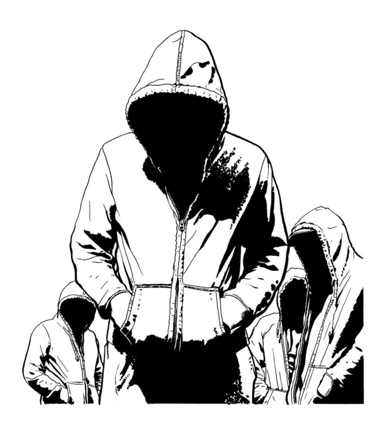 Нарисовать человека в капюшоне