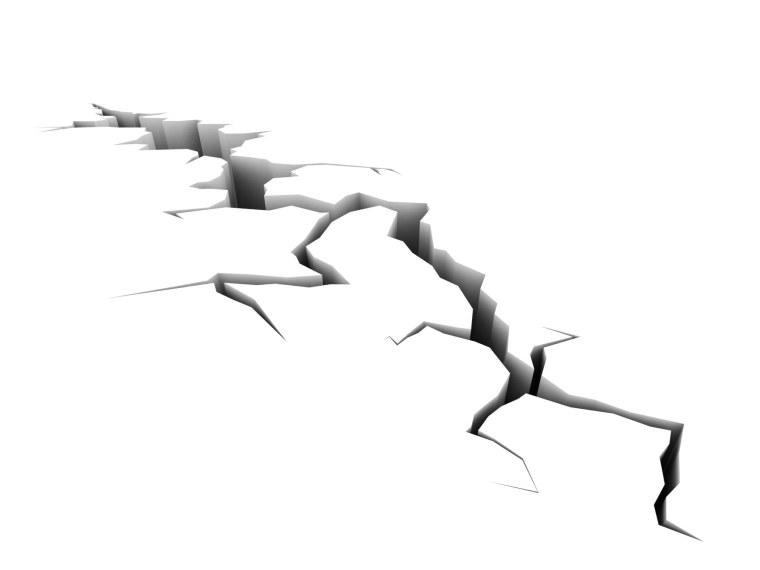 Трещина в земле на прозрачном фоне