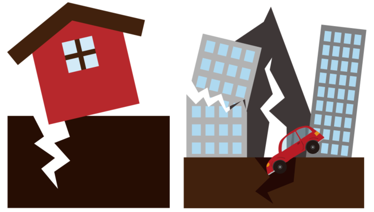 Землетрясение дом вектор