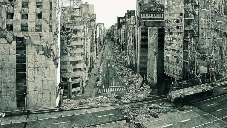 Разрушенный Токио аниме