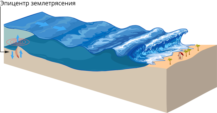 Схема образования ЦУНАМИ