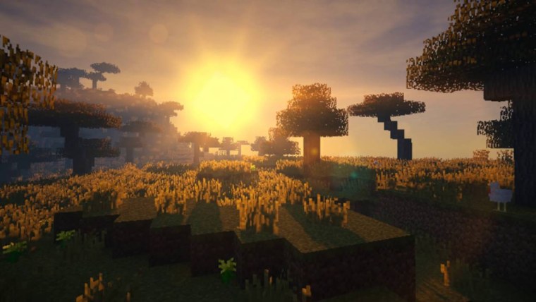 Осенний пейзаж в МАЙНКРАФТЕ