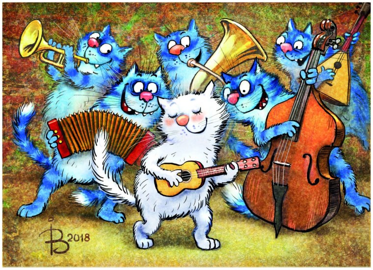 Кошка со скрипкой