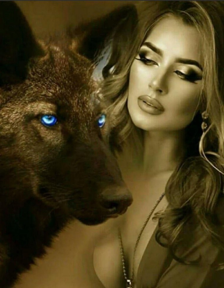 Волчица и девушка