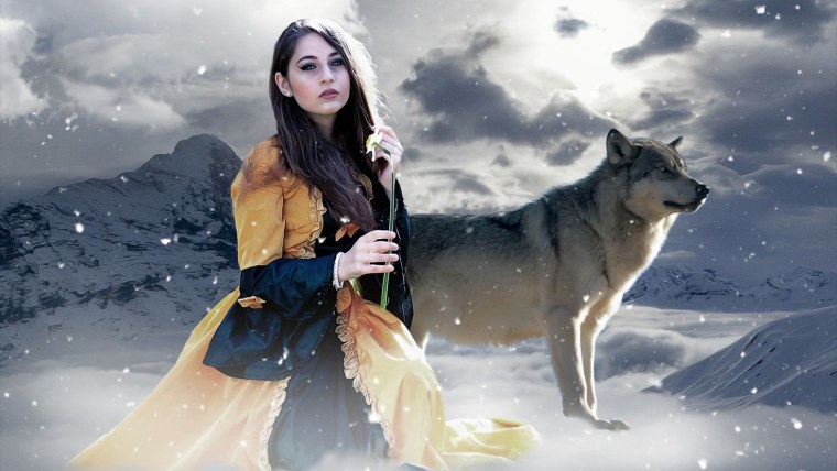 Девушка с волком