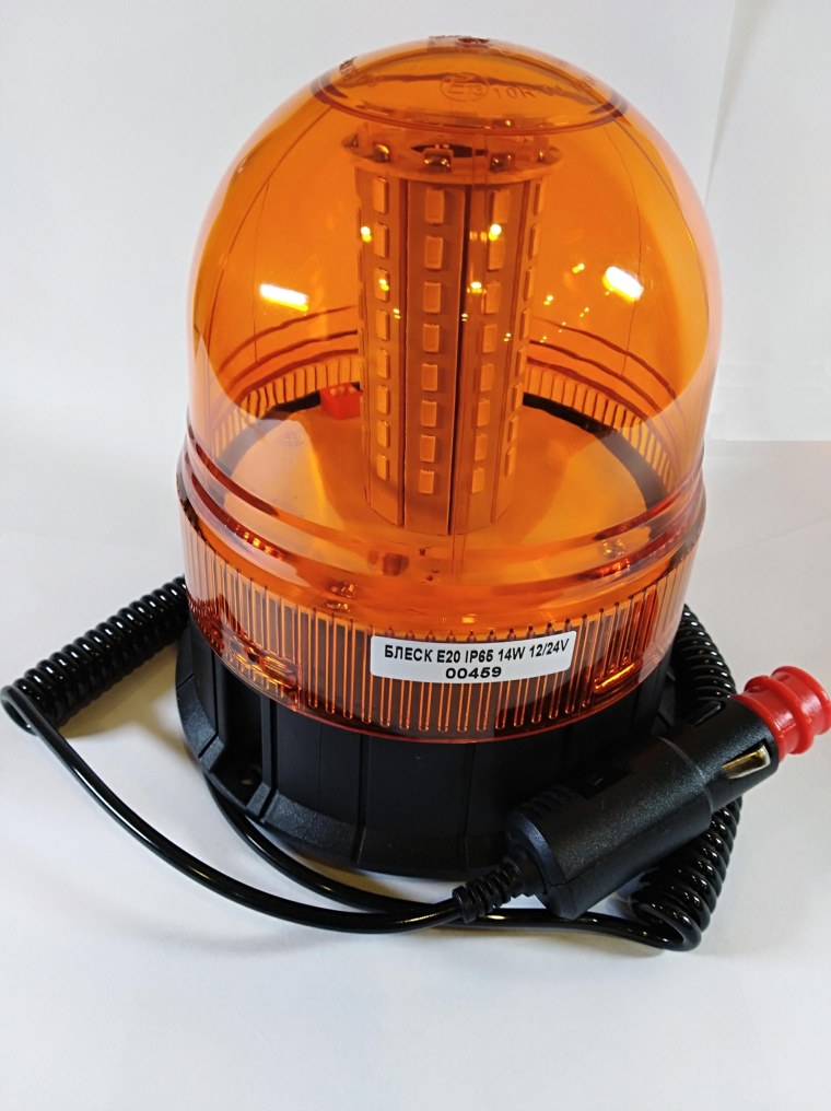 Маяк проблесковый оранжевый 24в