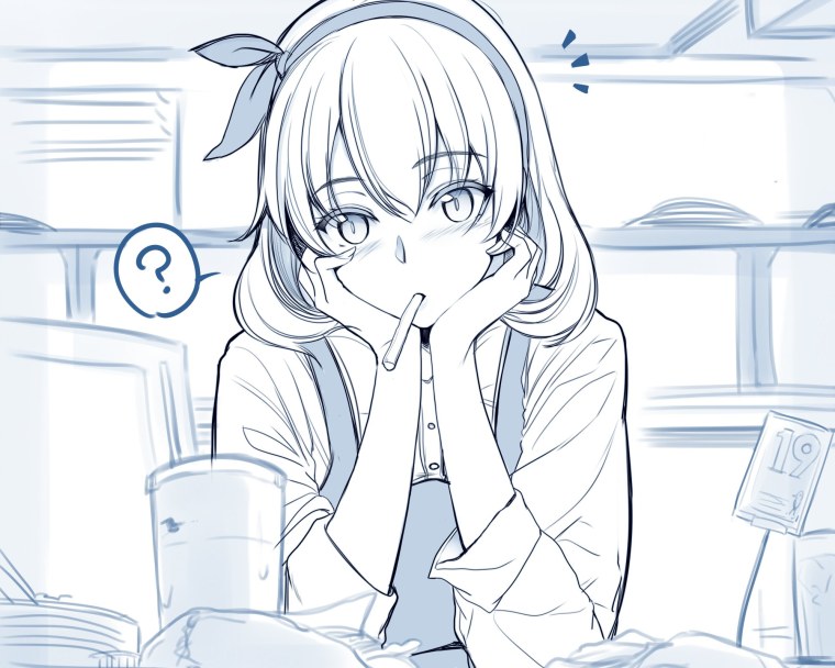 Аниме девушка задумалась