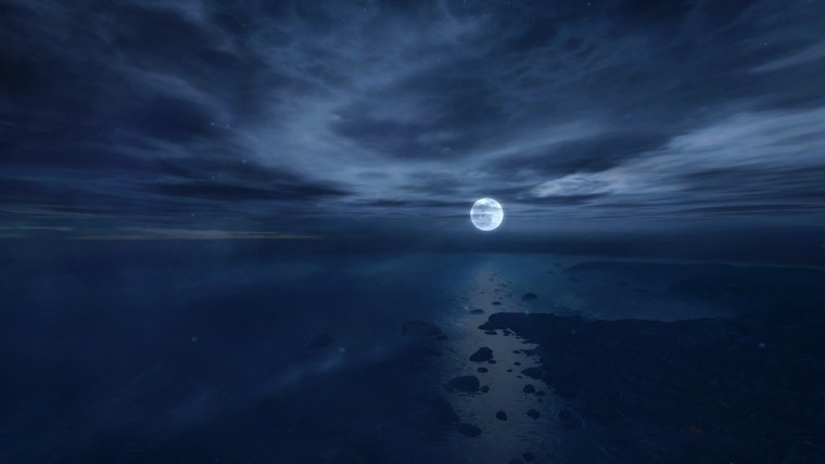 Океан ночь Луна