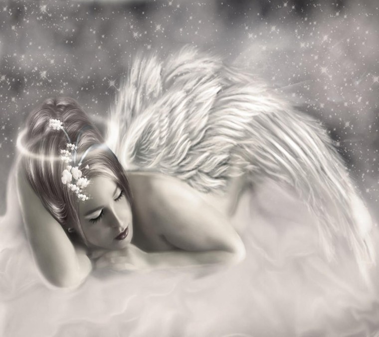 Ангел и спящая девушка